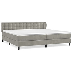 Maison Chic Lit Adulte - Lit simple Lit à sommier tapissier et matelas moelleux - Meuble de Chambre - Gris clair 200x200cm Velours -MN73039