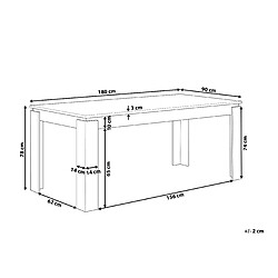 Avis Beliani Table de salle à manger effet bois foncé 180 x 90 cm VITON