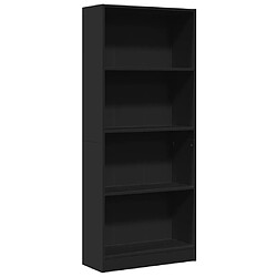 vidaXL Bibliothèque noir 60x24x143 cm bois d'ingénierie