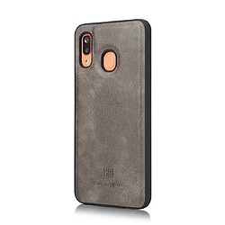 Acheter Wewoo Housse Coque Etui en cuir magnétique détachable avec texture et rabat support et fentes pour cartes et portefeuille Galaxy A20 et A30 Gris