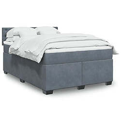 Vidaxl Sommier à lattes de lit et matelas Gris foncé 140x190cm Velours