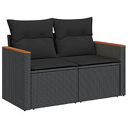 Avis Maison Chic Salon de jardin 12 pcs avec coussins, Ensemble Tables et chaises d'extérieur noir résine tressée -GKD799441