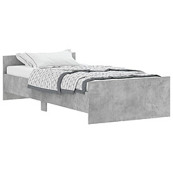 Maison Chic Lit adulte - Lit simple Cadre de lit,Structure du lit Contemporain gris béton 90x190 cm bois d'ingénierie -MN96636