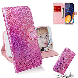 Wewoo Housse Coque Pour Galaxy M40 / A60 Couleur Pure Coloré Boucle magnétique Horizontal Flip en cuir avec support et emplacements cartes et portefeuille et lanière Rose