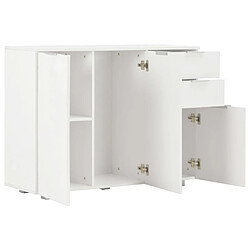 Avis vidaXL Buffet Blanc brillant 107x35x80,5 cm