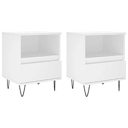 vidaXL Tables de chevet 2 pcs blanc 40x35x50 cm bois d’ingénierie