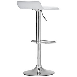 Decoshop26 Tabouret de bar x1 avec repose-pieds siège pivotant à 360° design simple PVC blanc et métal chromé 10_0004798