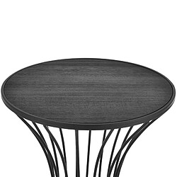 Helloshop26 Table basse de salon sablier rangement métal et MDF diamètre 37,5 cm noir 03_0006271