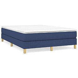 Maison Chic Lit Adulte - Lit simple Lit à sommier tapissier avec matelas moelleux - Meuble de Chambre - Bleu 140x190 cm Tissu -MN32450