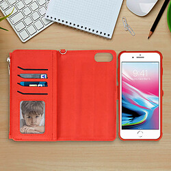 Acheter Avizar Étui iPhone 6 Plus/6S Plus/7 Plus/8 Plus Portefeuille Coque Amovible - Rouge