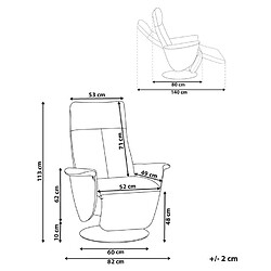 Avis Beliani Fauteuil Cuir PU Gris PRIME