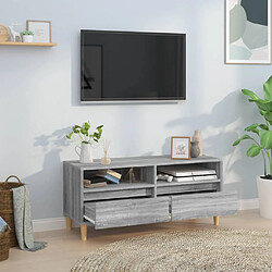 Avis Maison Chic Meuble TV scandinave gris - Banc TV pour salon Sonoma 100x34,5x44,5 cm bois d'ingénierie -MN36948