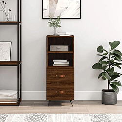 Maison Chic Buffet,Meuble de Rangement,commode pour salon,Cuisine Chêne marron 34,5x34x90 cm Bois d'ingénierie -MN62251