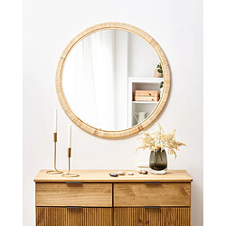 Beliani Miroir ANLEZY Rotin Naturel