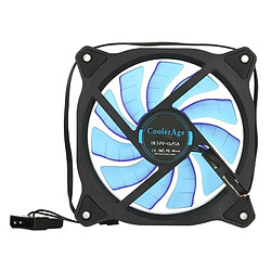 Avis Wewoo Ventilateur de refroidissement Couleur LED 12cm 3pin Composants du châssis Ordinateur hôte silencieux, avec câble raccordement électrique (voyant vert) (bleu)