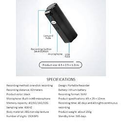 Universal Mini magnétophone, activation du son du stylo, magnétophone vocal numérique, lecteur MP3, enregistrement non stationnaire.