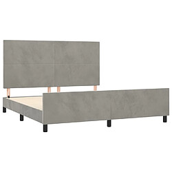 Acheter Maison Chic Lit adulte - Cadre Structure de lit avec tête de lit Contemporain Gris clair 180x200 cm Velours -MN36762