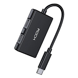 Wewoo Câble adaptateur de charge audio 3 en 1 Type-C / USB-CLongueur 18 cm Noir