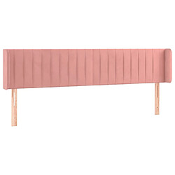 vidaXL Tête de lit avec oreilles Rose 203x16x78/88 cm Velours