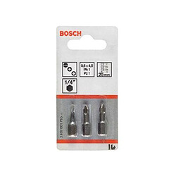 Bosch 2607001761 Embouts de vissage courts, qualité extra-dure, jeu de 3 pièces PZ1; PZ2; PZ3; 89 mm