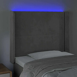 Avis Maison Chic Tête de lit scandinave à LED,meuble de chambre Gris clair 93x16x118/128 cm Velours -MN50419