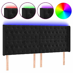 Maison Chic Tête de lit scandinave à LED,meuble de chambre Noir 203x16x118/128 cm Velours -MN34911