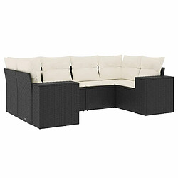 Maison Chic Ensemble Tables et chaises d'extérieur 6pcs avec coussins,Salon de jardin noir résine tressée -GKD183931