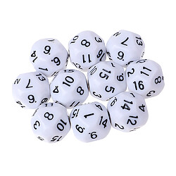 10pcs 16 faces d16 14mm opaque acrylique dés pour jeu de rôle rpg blanc pas cher