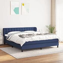 Maison Chic Lit adulte- Lit + matelas,Sommier à lattes de lit avec matelas Bleu 180x200 cm Tissu -GKD59953