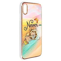 Avizar Coque iPhone XS Max Bi-matière avec Bague de Maintien Motif Plage Orange