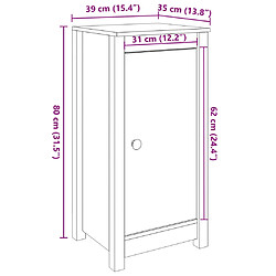 vidaXL Buffets 2 pcs blanc 39x35x80 cm bois massif de pin pas cher