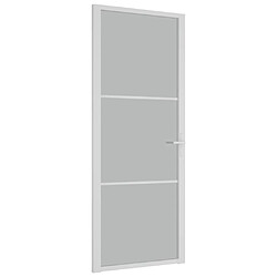 vidaXL Porte intérieure 83x201,5 cm Blanc Verre mat et aluminium