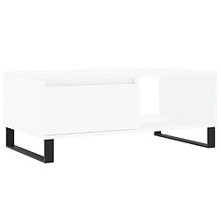 Maison Chic Table basse,Table Console Table d'appoint, Table pour salon Blanc 90x50x36,5 cm Bois d'ingénierie -MN86087