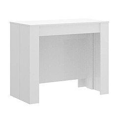 Pegane Table console extensible en chêne blanc brillant - Longueur 54-239 x Hauteur 77 x Profondeur 90 cm