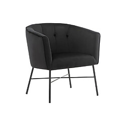 Avis Vente-Unique Fauteuil cabriolet en velours FAKART - Noir