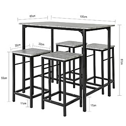 Avis SoBuy OGT11-HG Set de 1 Table + 4 Tabourets Ensemble Table de Bar bistrot