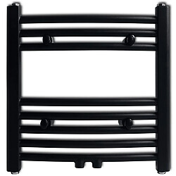 vidaXL Sèche-serviettes eau chaude à rails incurvés noir 480 x 480 mm