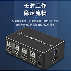 Avis Universal 4 ports Commutateur KVM HDMI USB 4K Commutateur KVM HDMI 1 sur 4 USB thermique pour Win7 Win10 Souris et clavier Mac en HDMI