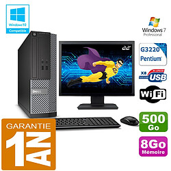 PC DELL 3020 SFF Intel G3220 Ram 8Go Disque 500 Go Wifi W7 Ecran 22" - Occasion