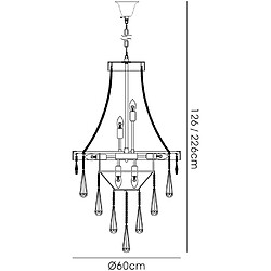 Avis Luminaire Center Suspension Sophia 13 Ampoules chrome poli/cristal