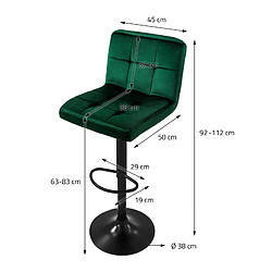 Avis ML-Design Lot de 6 tabourets de bar rembourrées en velours vert chaise réglable en hauteur