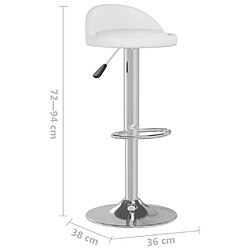 vidaXL Tabourets de bar lot de 2 blanc similicuir pas cher