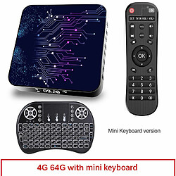 4 64Gb Tv Box Tp02 Rk3318 Android 10 Tv Box Avec Télécommande 4 64G_Au Plug Clavier I8