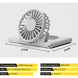 Ventilateur Personnel USB Portable À 3 Vitesses (Gris) pas cher