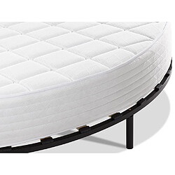 Vente-Unique Ensemble 220 x 220 cm sommier + matelas rond ép.25cm - ROMA de YSMÉE pas cher