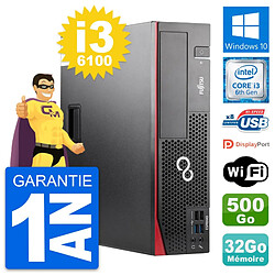 PC Fujitsu Esprimo D556 DT Intel i3-6100 RAM 32Go Disque 500Go Windows 10 Wifi - Occasion