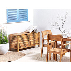 Beliani Coffre 130 x 64 cm Bois clair RIVIERA