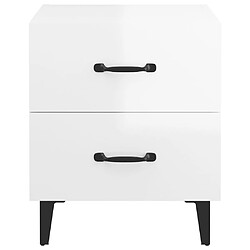 Avis vidaXL Tables de chevet 2 pcs Blanc brillant 40x35x47,5 cm