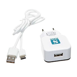 UNIFORMATIC Adaptateur secteur 2A USB Type C - avec cordon détâché pour appareils Type C - Blanc