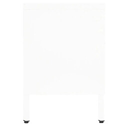 Acheter Maison Chic Meuble TV scandinave - Banc TV pour salon Blanc 90x30x44 cm Acier et verre -MN83601